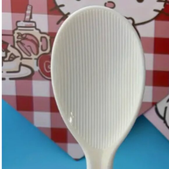 Hello Kitty Rice Spoon with Stand White Pink Sanrio NWT - Picture 2 of 4